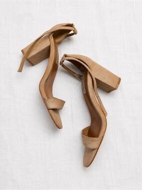 Steve Madden Tan Suede Block Heel Sandals